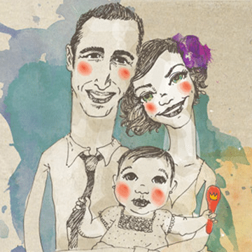 ilustración y diseño para invitación de boda