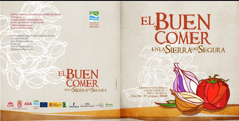 Diseño Portada Recetario Sierra del Segura. A cookbook design for agri-food companies in the Sierra del Segura.