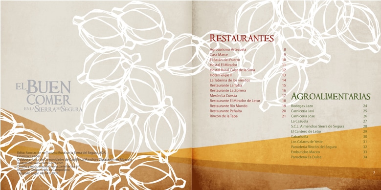 Diseño recetario ilustración Cartel. A cookbook design for agri-food companies in the Sierra del Segura.