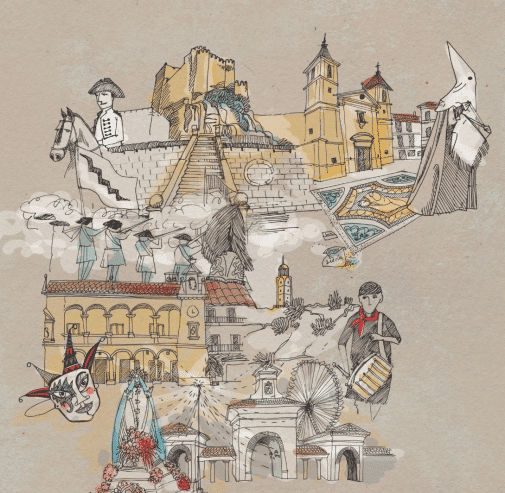 Diseño e ilustración fiestas interes turístico Albacete