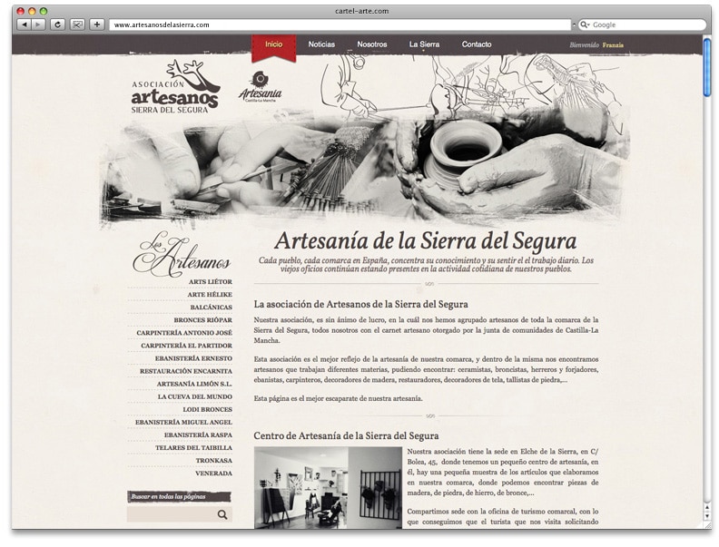 Diseño web artesanos de la sierra wordpress design. Web design for Artesanos de la sierra