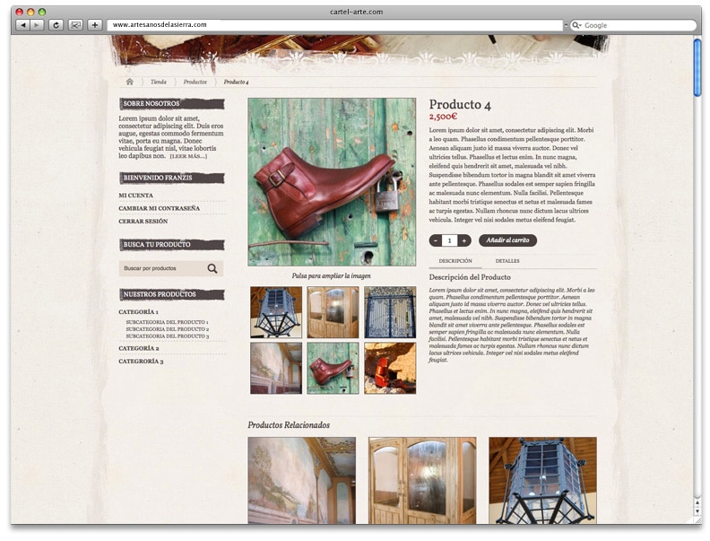 Diseño web artesanos de la sierra wordpress design. Web design for Artesanos de la sierra