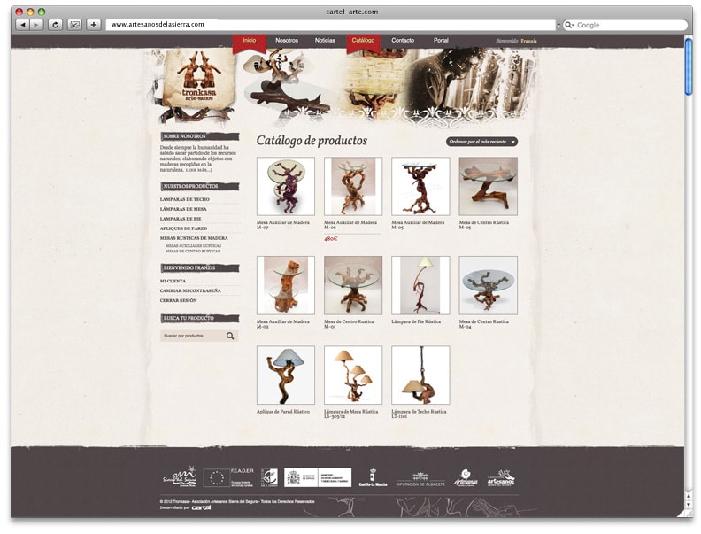 Diseño web artesanos de la sierra wordpress design. Web design for Artesanos de la sierra