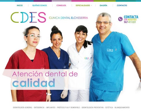 diseño web clínica dental CDES Elche de la Sierra Albacete