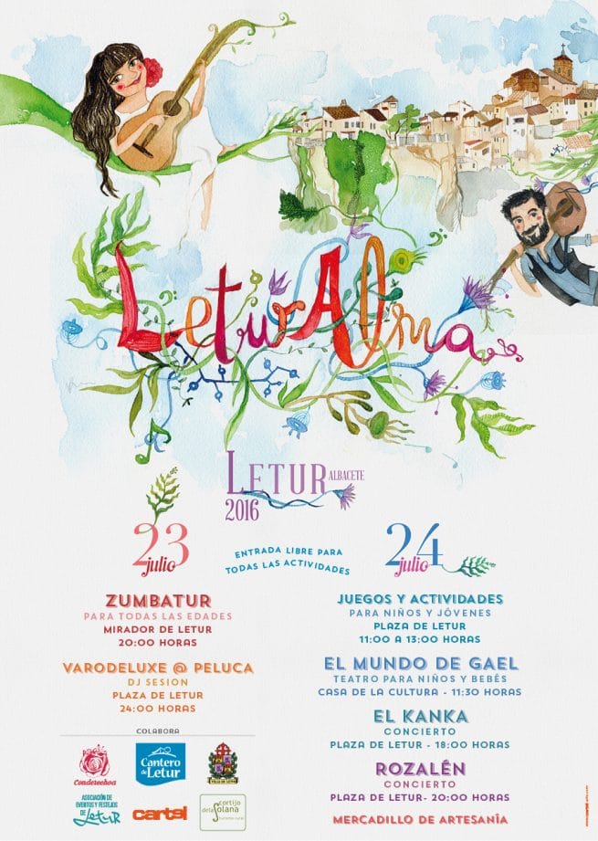 Diseño e ilustración Leturalma, Cartel festival María Rozalén Letur Albacete. Illustration Leturalma