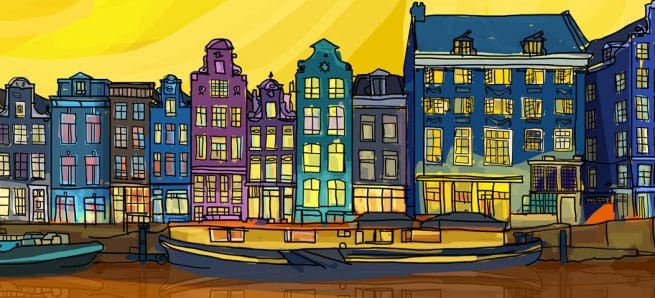 Ilustración Amsterdam para Mrfrit