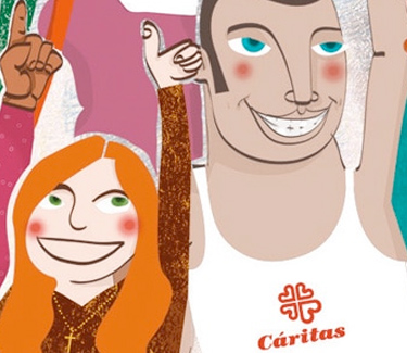 Diseño e ilustración para el calendario de Cáritas