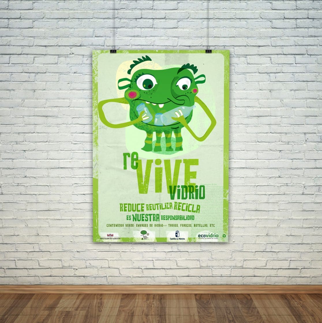 Campaña de reciclaje para la Diputación de Albacete. Design Recycling campaign