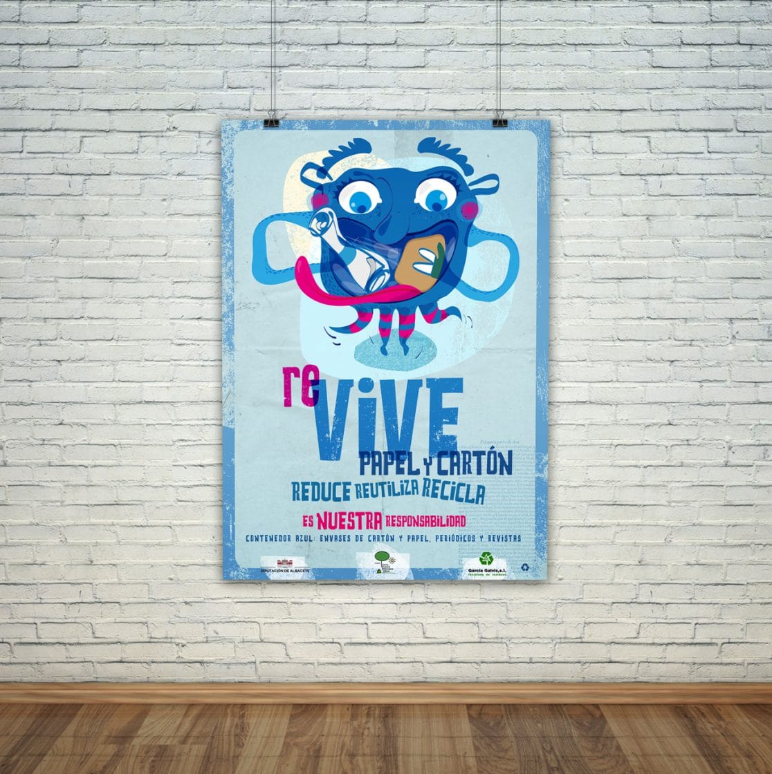 Campaña de reciclaje para la Diputación de Albacete. Design Recycling campaign