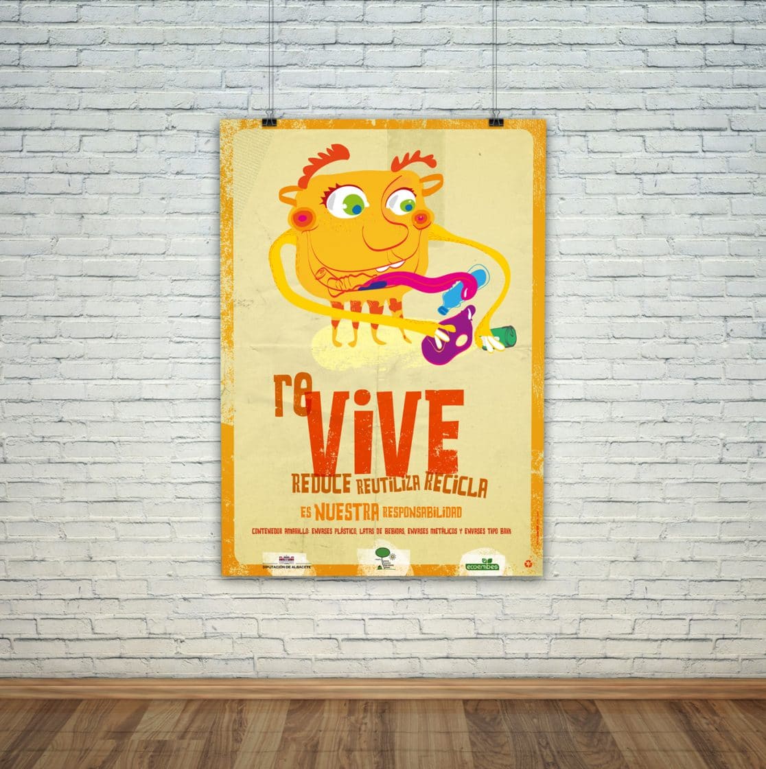 Campaña de reciclaje para la Diputación de Albacete. Design Recycling campaign