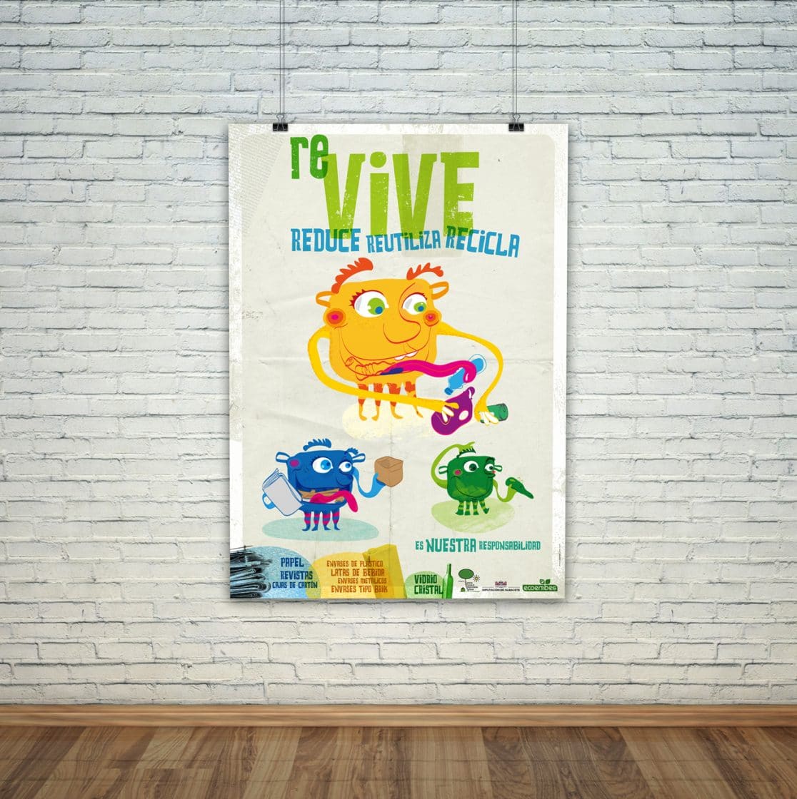 Campaña de reciclaje para la Diputación de Albacete. Design Recycling campaign