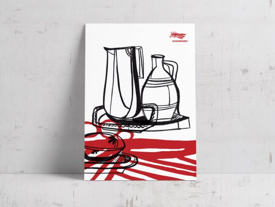 Postales el Sembrador Restaurante Escuela Caritas Albacete diseño Cartel arte