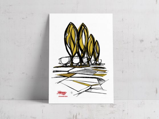 Postales el Sembrador Restaurante Escuela Caritas Albacete diseño Cartel arte