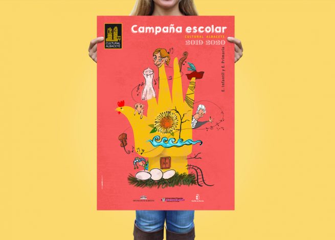 Diseño imagen campaña teatro para niños en Albacete. Diseño de cartel, ilustraciones y catálogo.