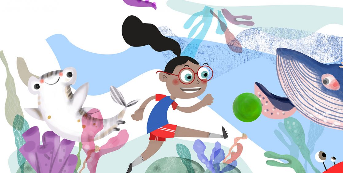 Ilustración infantil y decoración colegio