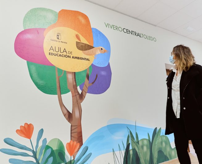 Ilustración y diseño de interior del Vivero Central Toledo